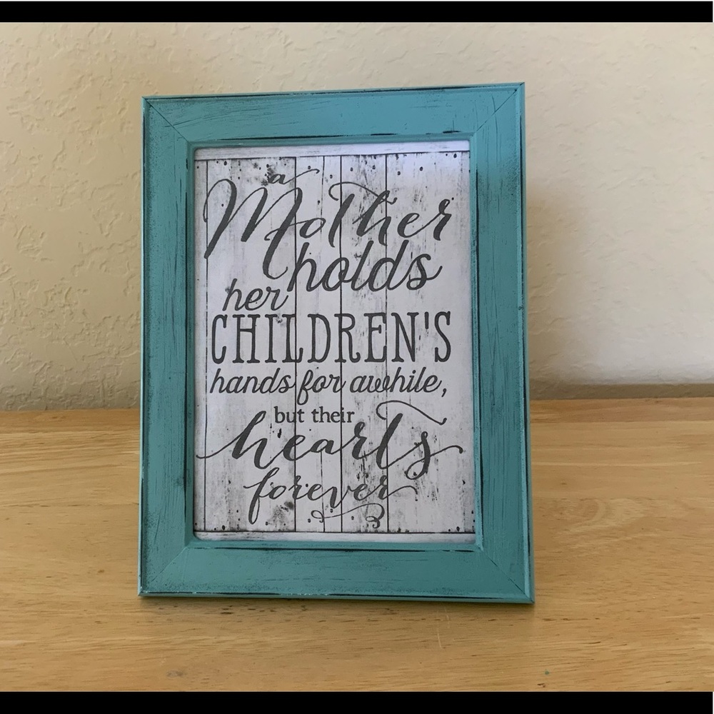Farmhouse Mother children heart hands picture 5x7 w/frame
